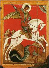 A 15th-century icon of St. George from Novgorod.
